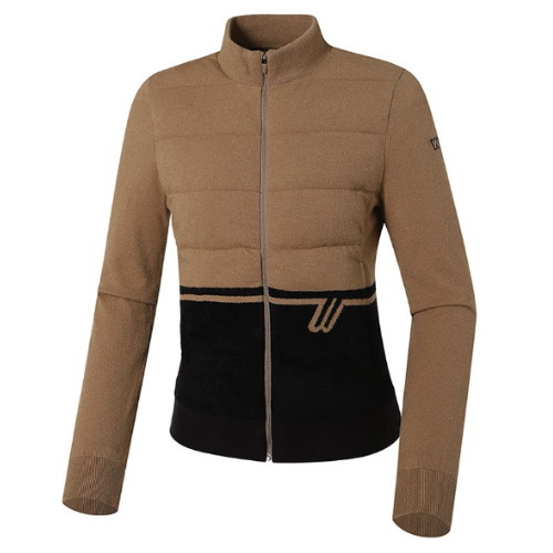 와이드앵글  여성 WL 로고 티핑 볼패딩 풀집 스웨터_WWW22K05E3