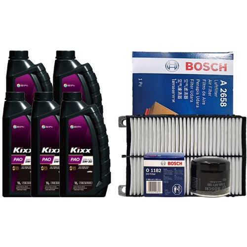 GS칼텍스 KIXX 파오 A3/B4 5W30 5L + 보쉬필터 기아 올뉴 K7 YG 2.4 가솔린