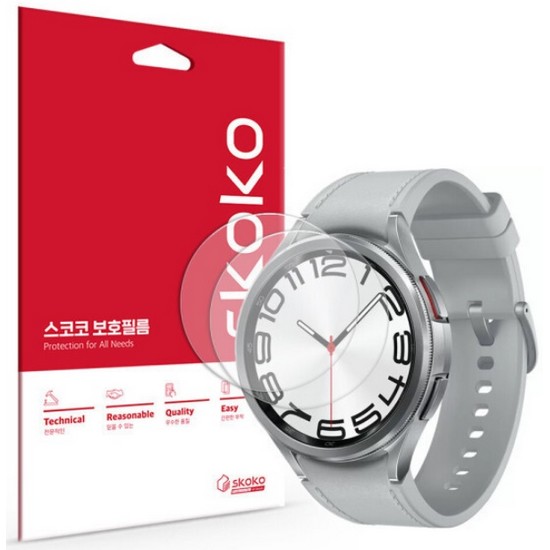 스코코  갤럭시워치6 클래식 43mm 강화유리 액정보호필름 2매