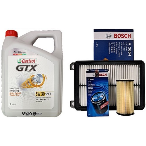 캐스트롤  GTX SP/C3 5W30 6L + 보쉬필터 현대 올뉴 투싼TL 1.7 디젤