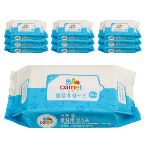 코멧  홈 물걸레 청소포 대형 리필 30매