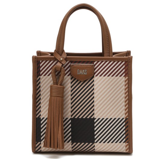 닥스 브라운 빅하우스체크 스몰 토트백_DCBA3F687W2