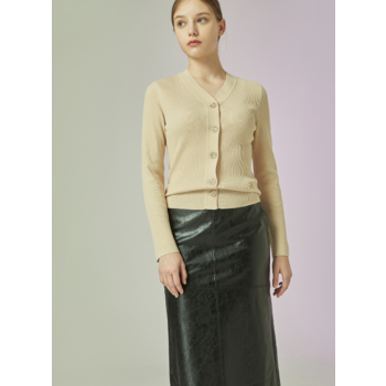 씨씨콜렉트 브이넥 골지 가디건 C233KSL004