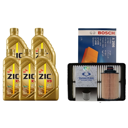 SK엔무브 ZIC X9 FS 5W30 5L + 필터세트 쌍용 티볼리 1.6 디젤