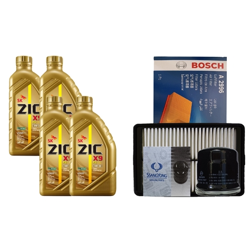 SK엔무브 ZIC X9 FS 5W30 4L + 필터세트 쌍용 티볼리 1.6 가솔린
