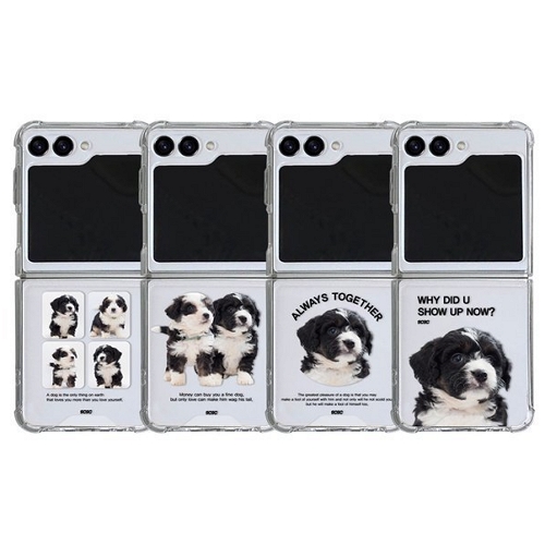 코쿼드  갤럭시Z 플립5 9C9C 바둑이 젤하드 클리어 케이스