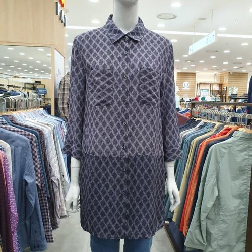 PAT 다이아 패턴 인견 블라우스 1I62511