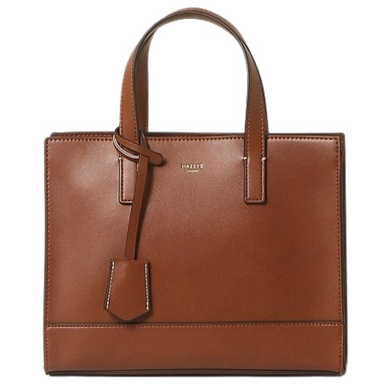 헤지스 남성용 브라운 로고배색 가죽 토트백_HJBA3F890W3