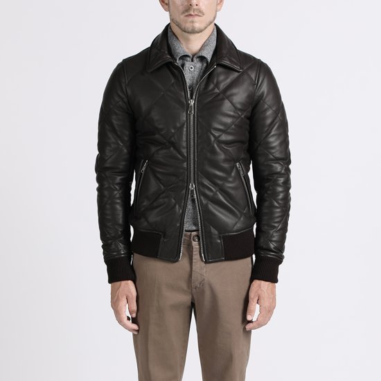 빠니깔레 양가죽 퀼팅 보머 재킷_F-ILJP50