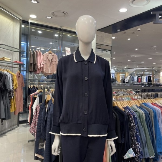 PAT 니트 배색 블루종 블라우스 1I62509