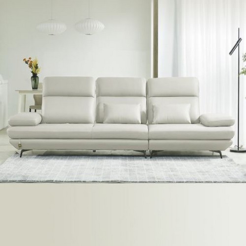 플랫 콤팩트 스윙 전체 천연통가죽 소파 4인용