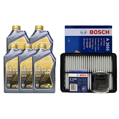 에스오일  세븐 골드 #9 C2&C3 5W30 5L + 필터세트 쌍용 티볼리에어 1.6 디젤