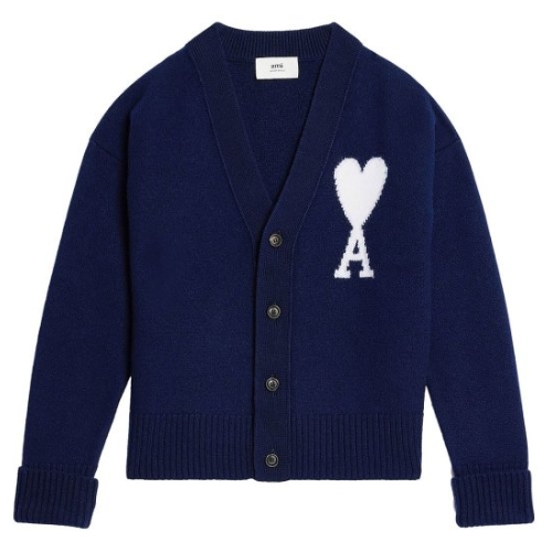 아미 하트 인타르시아 버진 울 오버사이즈 가디건_UKC002 018 493