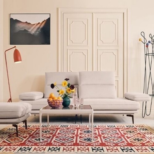 에싸 마제티 스윙기능 카시미라 패브릭 소파 3인용