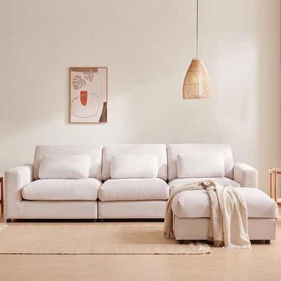 웨스트프롬 램램 구스 아쿠아텍스 패브릭 소파 4인용