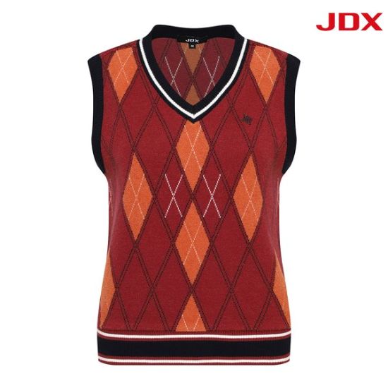 JDX 루즈핏 아가일 베스트 X2SVU7374BC