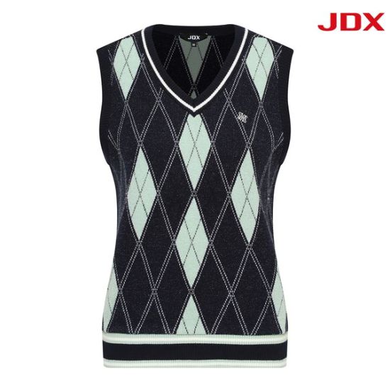 JDX골프 JDX 루즈핏 아가일 베스트 X2SVU7374DN