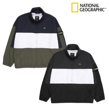 내셔널지오그래픽  타슬란 배색 바람막이 하이넥 점퍼 N223UJP070