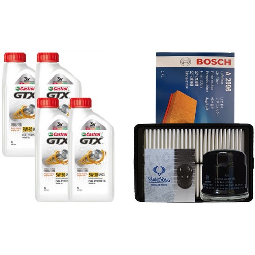 캐스트롤  GTX SP/C3 5W30 4L + 필터세트 쌍용 티볼리 1.6 가솔린