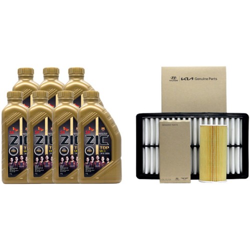 SK엔무브 ZIC 탑 5W30 7L + 순정필터 기아 올뉴 K7 3.3 가솔린