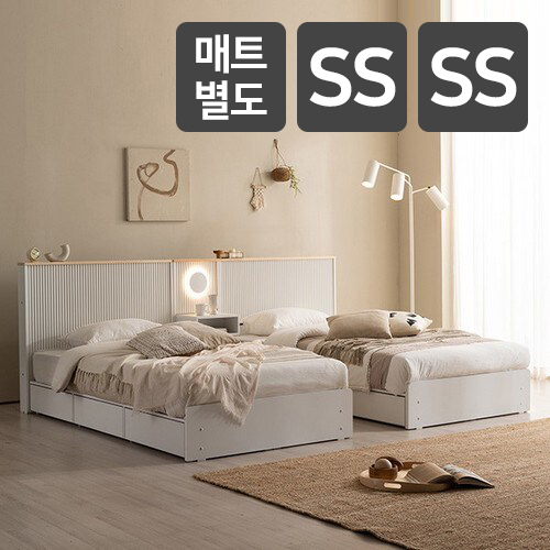 잉글랜더 뉴욕 템바보드 편백나무 원목 호텔 트윈 수납 침대 SS+SS+협탁