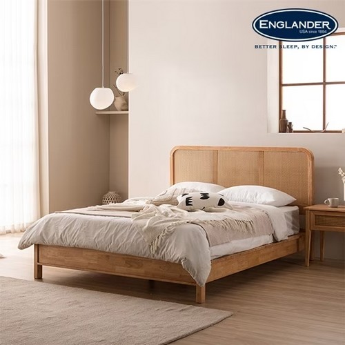 잉글랜더 몰디브 라탄 고무나무 원목 침대 K
