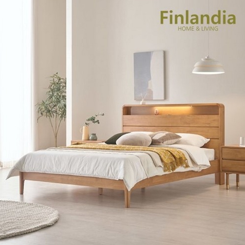 핀란디아 로렌스 원목 침대 Q