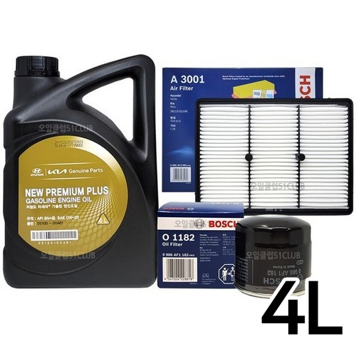 현대모비스  뉴프리미엄 플러스 0W20 4L + 보쉬필터 기아 니로 하이브리드