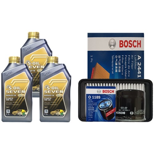 에쓰오일  세븐 골드 #9 C2&C3 5W30 3L + 보쉬필터 기아 올뉴 모닝 TA 가솔린