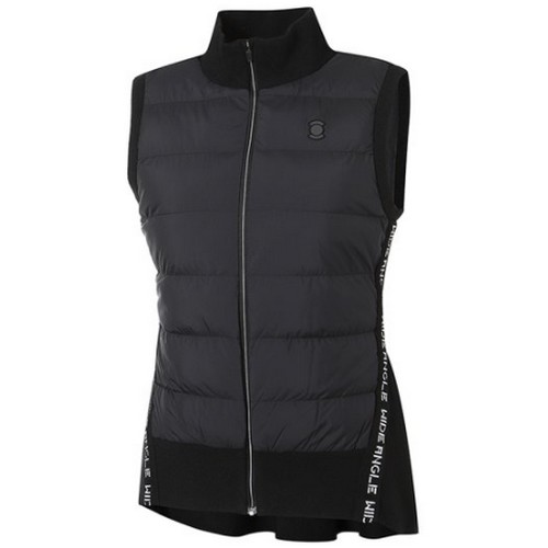 와이드앵글  여성 VA 패딩 하이브리드 풀짚업 베스트 Black WWW22K93Z1