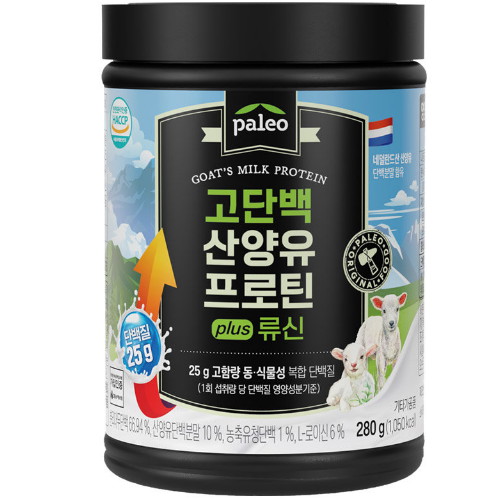 케이비에이치한국생활건강 팔레오 고단백 산양유 프로틴 280g