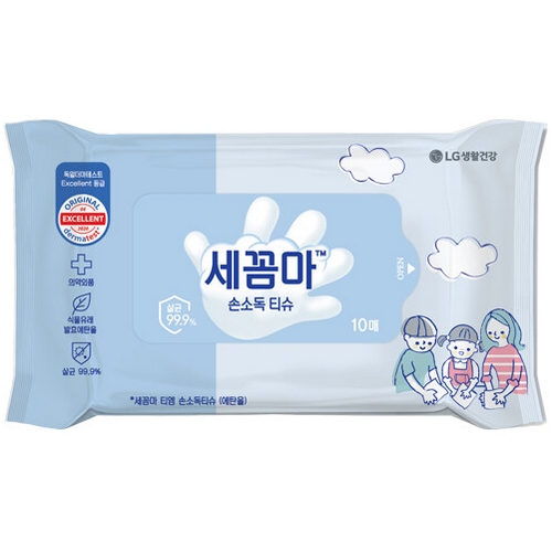 LG생활건강 손소독 티슈 리필형 10매