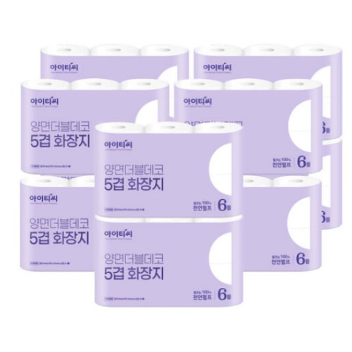 아이티씨 양면더블데코 5겹 화장지 20m (6롤)