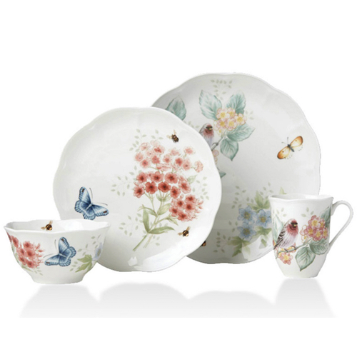 레녹스 버터플라이 메도우 플러터 브런치세트 (레드 폴 핀치) 4P