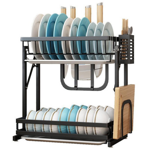 비텐 접이식 무조립 스텐 식기건조대 풀세트 블랙