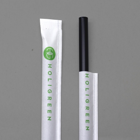 홀리그린 PLA 생분해 빨대 블랙 21cm