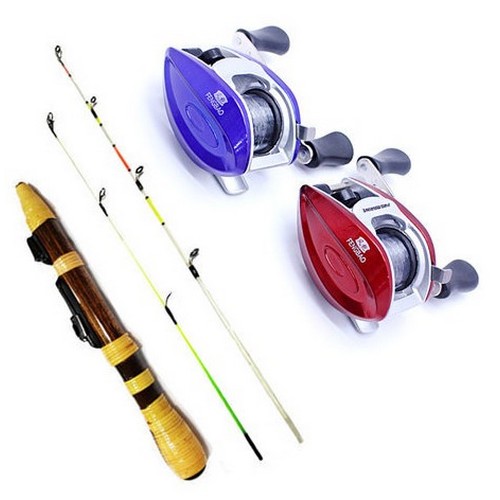 고급 얼음 낚시대 2top + 미니 베이트릴 세트