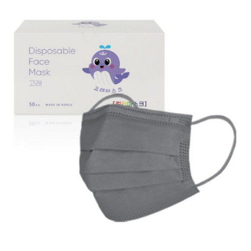 고라니프렌즈 고래마스크 대형 그레이 50매입