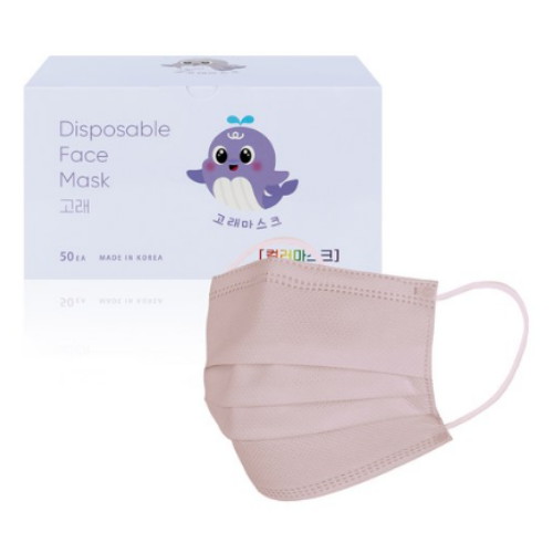 고라니프렌즈 고래마스크 중형 시나몬핑크 50매입