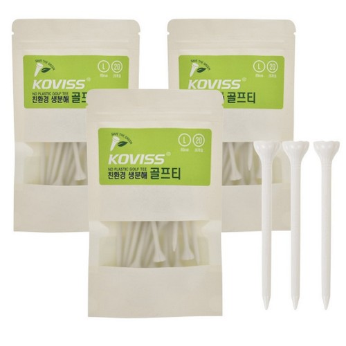 코비스  친환경 생분해 골프티 롱티 80mm