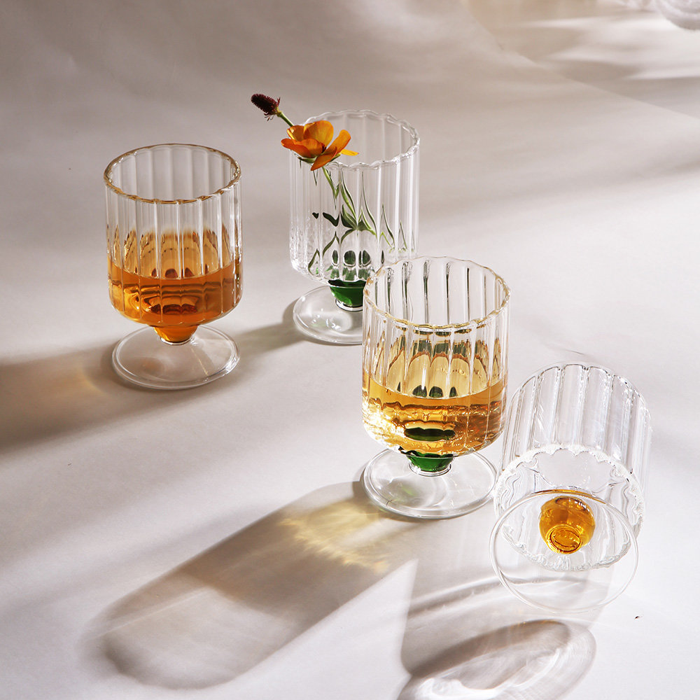 아트 포인트 고블렛 내열유리컵 200ml