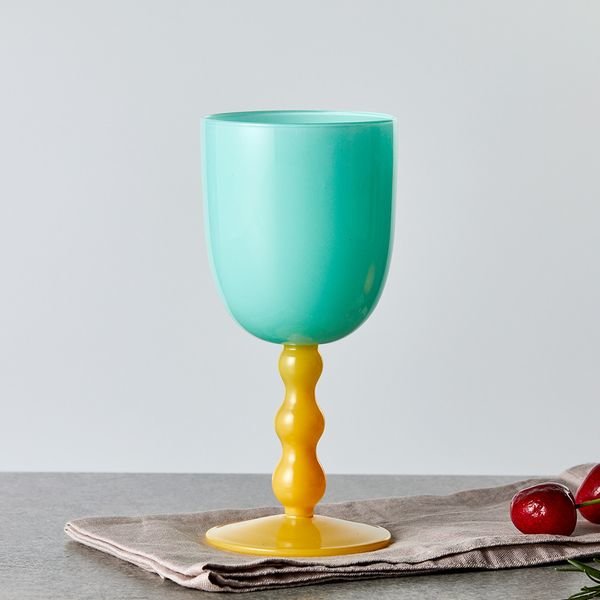 모던하우스 봉봉 투톤 위글 고블렛 milky green 270ml