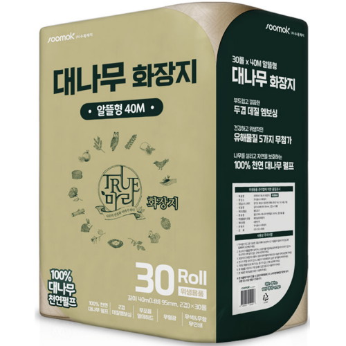 수목제지 대나무 화장지 40m (30롤)