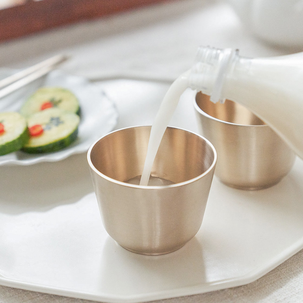 광명유기 방짜 유기 이니셜 각인 막걸리잔