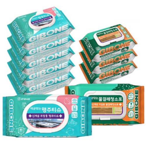 기본에  세균닦는 행주티슈 80매*6팩 + 세균닦는 물걸레 청소포 표준형 25매*4팩 세트