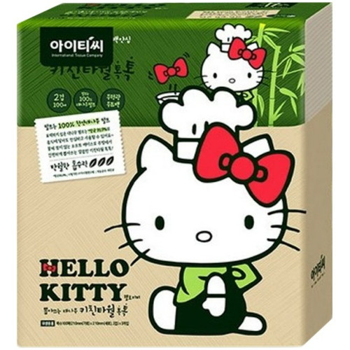 헬로키티 뽑아쓰는 대나무 키친타월 톡톡 100매 (3입)