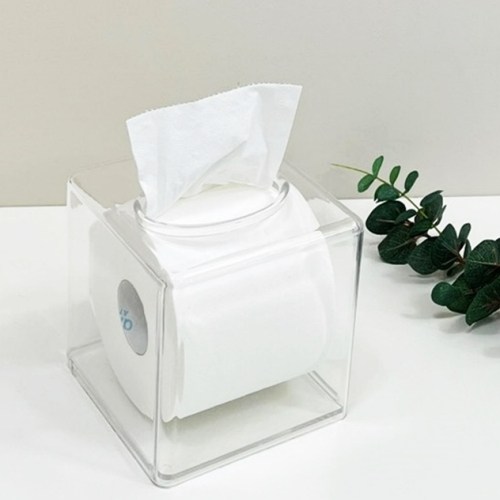 THE살림 투명한 아크릴 사각 롤휴지 케이스