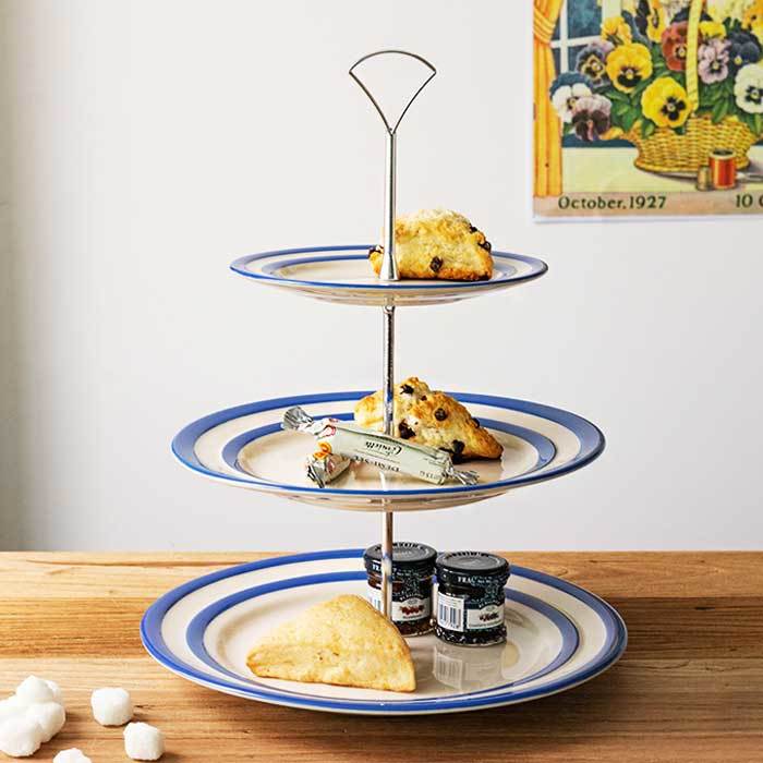코니쉬웨어 블루 3단 케익 스탠드