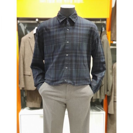ANDZ 남성 브러시드 세미오버핏 체크 셔츠_BZA4WC1101