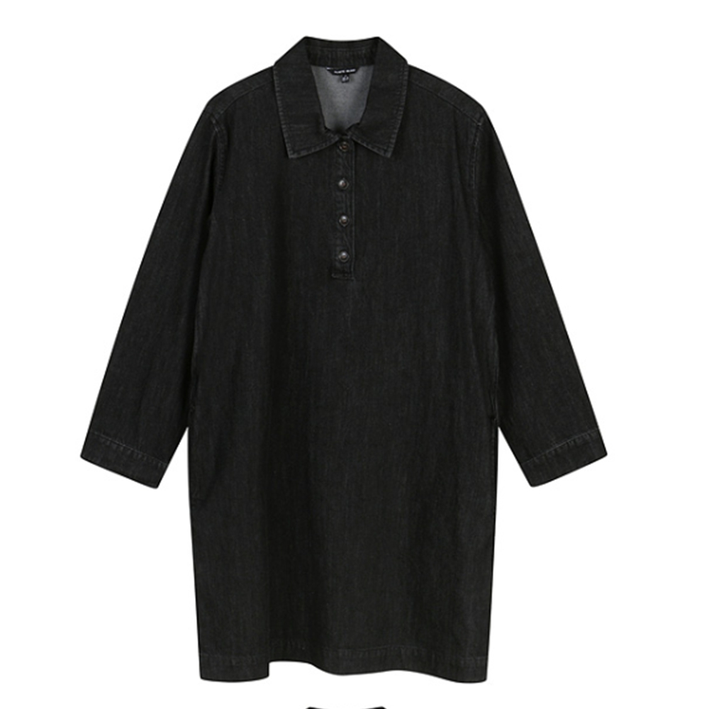 플라스틱아일랜드 여성 반오픈카라 데님 원피스 PP3DO901